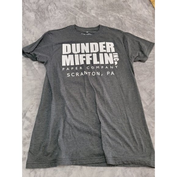 The Office Dunder Mifflin Paper Company Logo Graphic T Shirt Adult‎ medium Gray - Picture 1 of 5